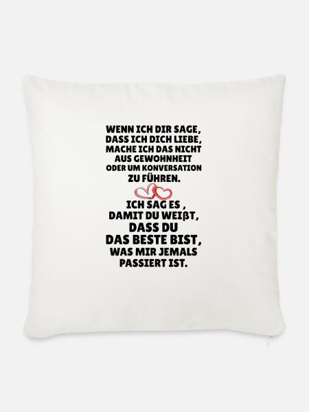 Liebeserklärung Beziehung Liebe Geschenk - Sofakissenbezug 45 x 45 cm - Naturweiß