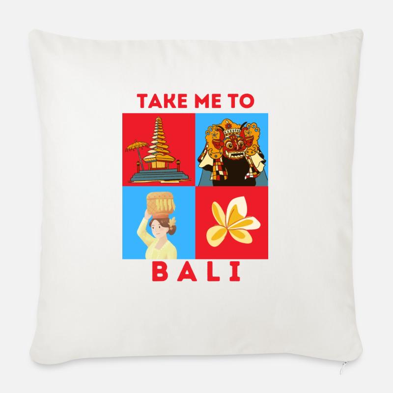 EMMÈNE-MOI À BALI - Housse de coussin décorative 45 x 45 cm - blanc nature