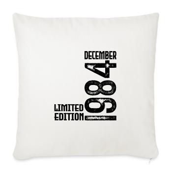 Birthday Gift December 1984. December 1984. - Sofa pillowcase 17,3'' x 17,3'' (45 x 45 cm) - natural white - Front