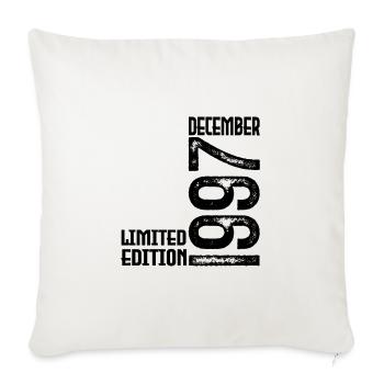 Cadeau Anniversaire Décembre 1997. Decembre 1997. - Housse de coussin décorative 45 x 45 cm - blanc nature - Devant