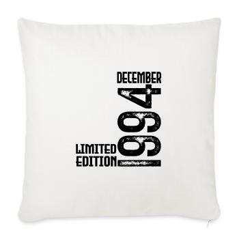 Cadeau Anniversaire Décembre 1994. Decembre 1994. - Housse de coussin décorative 45 x 45 cm - blanc nature - Devant