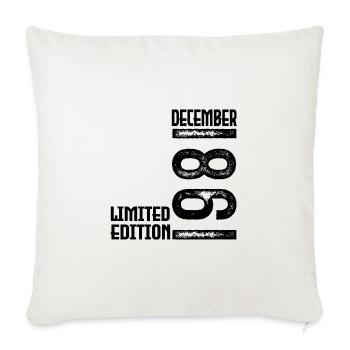 Cadeau Anniversaire Décembre 1981. Decembre 1981. - Housse de coussin décorative 45 x 45 cm - blanc nature - Devant