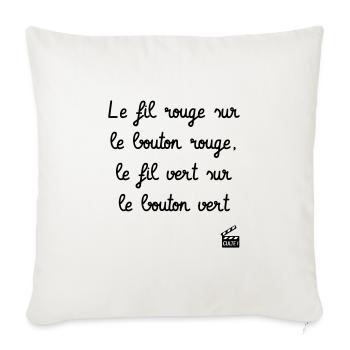 Le fil rouge sur le bouton rouge... 7ème Compagnie - Housse de coussin décorative 45 x 45 cm - blanc nature - Devant