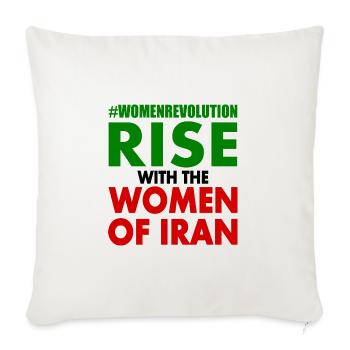 Rise with the women of iran - Housse de coussin décorative 45 x 45 cm - blanc nature - Devant