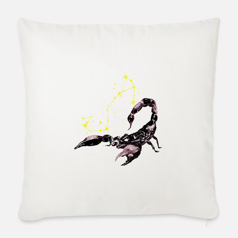 Stern Skorpion - Sofakissenbezug 45 x 45 cm - Naturweiß 