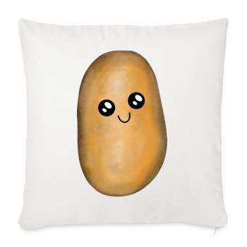 Kawai potato potatoes - Sofa pillowcase 17,3'' x 17,3'' (45 x 45 cm) - natural white - Front