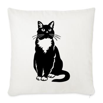 Smoking Chat - Housse de coussin décorative 45 x 45 cm - blanc nature - Devant