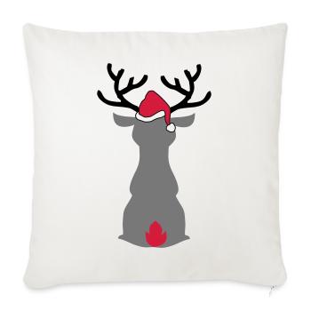Orignal avec chapeau de Noël - Housse de coussin décorative 45 x 45 cm - blanc nature - Devant