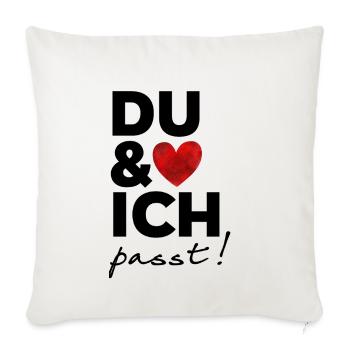 You & Me Fits - Sweat à capuche drôle de la Saint-Valentin - Housse de coussin décorative 45 x 45 cm - blanc nature - Devant