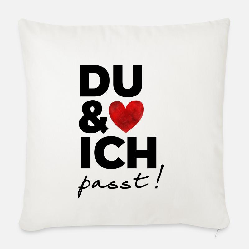 You & Me Fits - Sweat à capuche drôle de la Saint-Valentin - Housse de coussin décorative 45 x 45 cm - blanc nature