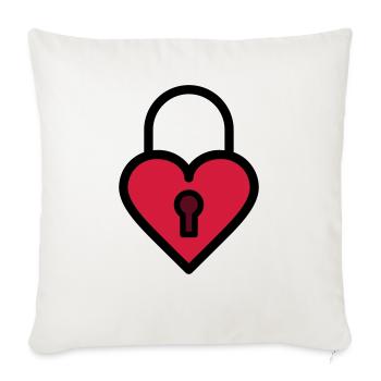 Padlock, love lock - Sofa pillowcase 17,3'' x 17,3'' (45 x 45 cm) - natural white - Front