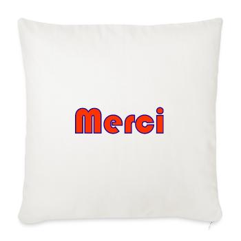 THANK YOU. THANKS. THANK YOU. ANNIVERSARY. BIRTH. - Sofa pillowcase 17,3'' x 17,3'' (45 x 45 cm) - natural white - Front