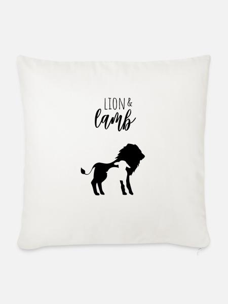 lion and the lamb - Sofakissenbezug 45 x 45 cm - Naturweiß