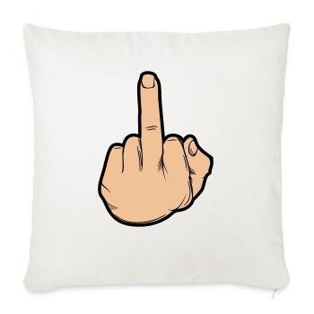 Doigt d’honneur de la main - Housse de coussin décorative 45 x 45 cm - blanc nature - Devant