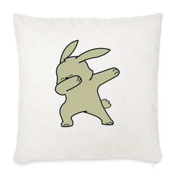 Dabbing Rabbit - Sofakissenbezug 45 x 45 cm - Naturweiß  - Vorne