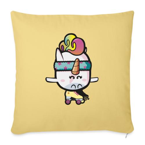Licorne roller disco - Housse de coussin décorative 45 x 45 cm