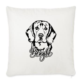 BEAGLE Hundeportrait Hund Hunde Wilsigns Jagdhund - Sofakissenbezug 45 x 45 cm - Naturweiß  - Vorne
