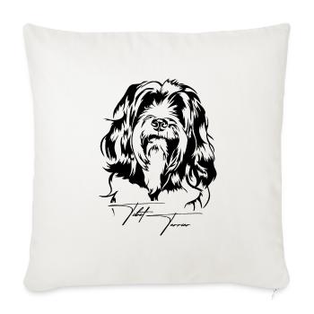 Tibetan Terrier Portrait Dog Portrait Dog Wilsigns - Sofa pillowcase 17,3'' x 17,3'' (45 x 45 cm) - natural white - Front