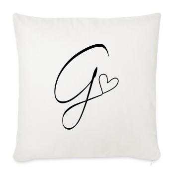 Lettre G Lettre G Calligraphie - Housse de coussin décorative 45 x 45 cm - blanc nature - Devant