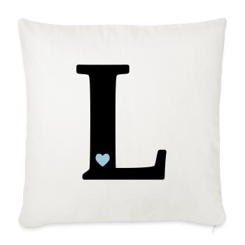 Buchstabe L Anfangsbuchstabe - Sofakissenbezug 45 x 45 cm - Naturweiß  - Vorne