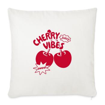 Cherry Vibes Cherries Trendy Cherry Streetwear - Sofa pillowcase 17,3'' x 17,3'' (45 x 45 cm) - natural white - Front