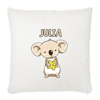 Koala enfant drôle copie cadeau d'anniversaire Julia - Housse de coussin décorative 45 x 45 cm - blanc nature - Devant