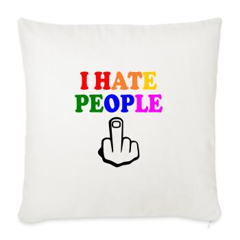 I hate people - Sofa pillowcase 17,3'' x 17,3'' (45 x 45 cm) - natural white - Front