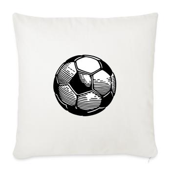 Fußball Ball - Sofakissenbezug 45 x 45 cm - Naturweiß  - Vorne