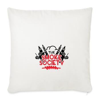 Allée de fumée - cadeau Shisha Club Gras smoke - Housse de coussin décorative 45 x 45 cm - blanc nature - Devant