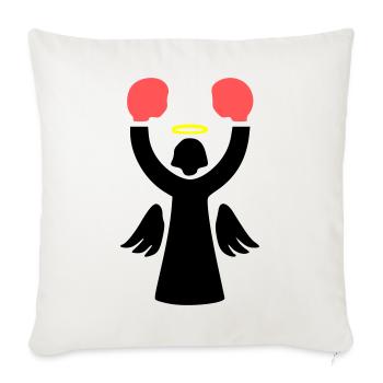 Boxer Angel Pictogram Funny - Sofa pillowcase 17,3'' x 17,3'' (45 x 45 cm) - natural white - Front