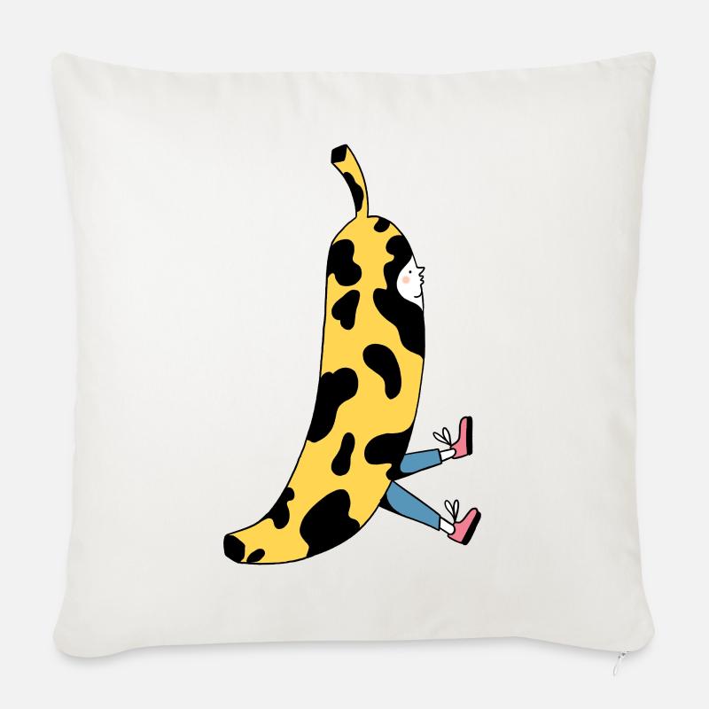  Süße Banane  - Sofakissenbezug 45 x 45 cm - Naturweiß 