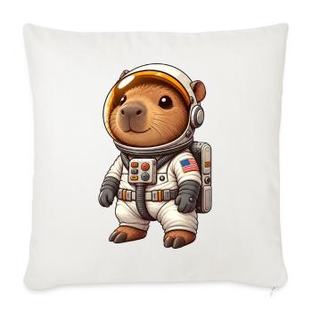 Süße Capybara im Weltraum als Astronaut - Sofakissenbezug 45 x 45 cm - Naturweiß  - Vorne