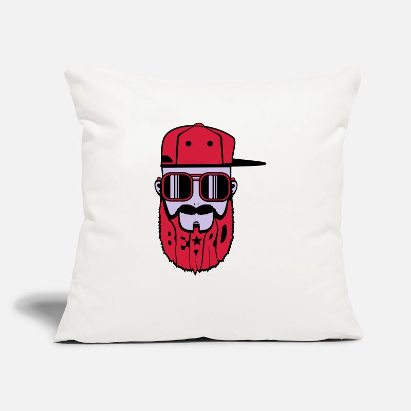 logo beard hiphop Housse de coussin décorative 45 x 45 cm