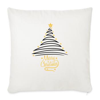 logo fir tree christmas tree fir starry happy - Sofa pillowcase 17,3'' x 17,3'' (45 x 45 cm) - natural white - Front