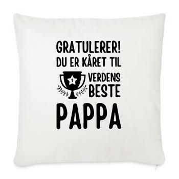 Félicitations, tu as été élu meilleur papa du monde - Housse de coussin décorative 45 x 45 cm - blanc nature - Devant