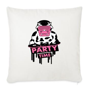 Lustige Party Time Milch Kuh Graffiti Tier Zitat - Sofakissenbezug 45 x 45 cm - Naturweiß  - Vorne