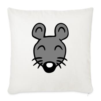 Maus Mäuschen Süße Kleine Ratte Nager Freundlich - Sofakissenbezug 45 x 45 cm - Naturweiß  - Vorne