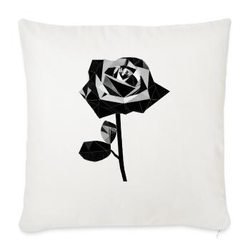 Polygon black rose - Sofa pillowcase 17,3'' x 17,3'' (45 x 45 cm) - natural white - Front