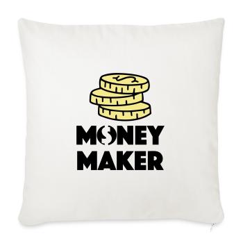 GAGNER DE L’ARGENT BOURSE OR AMOUR CHERS MOTIFS - Housse de coussin décorative 45 x 45 cm - blanc nature - Devant