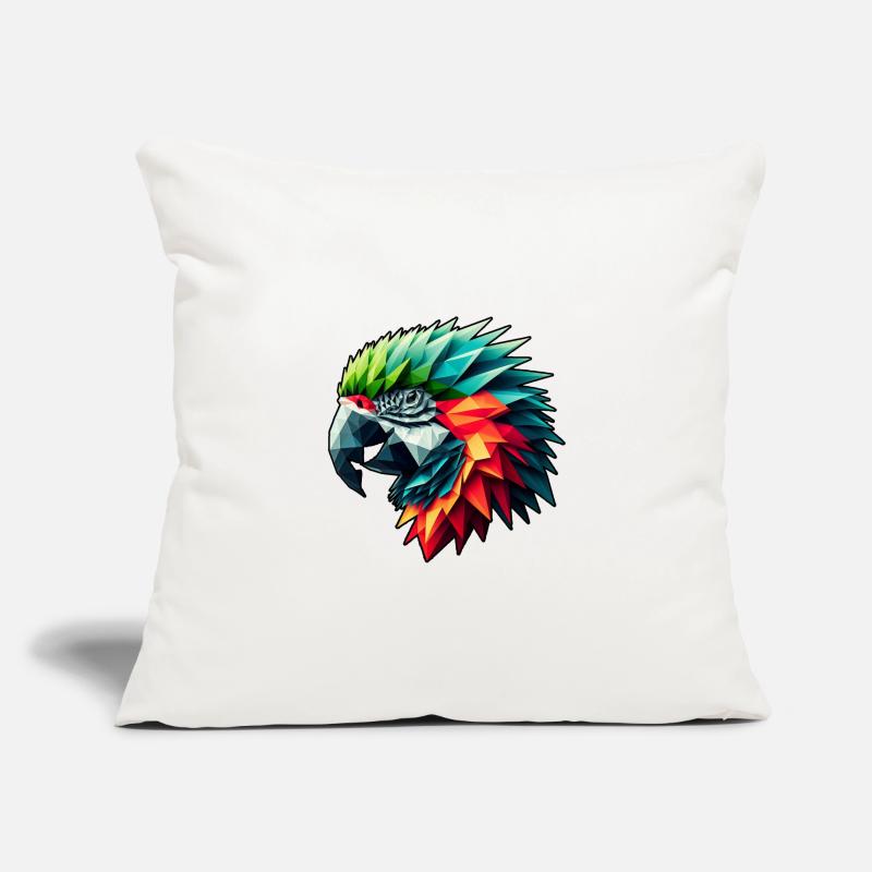 Perroquet dans le design polygonal coloré Housse de coussin décorative 45 x 45 cm