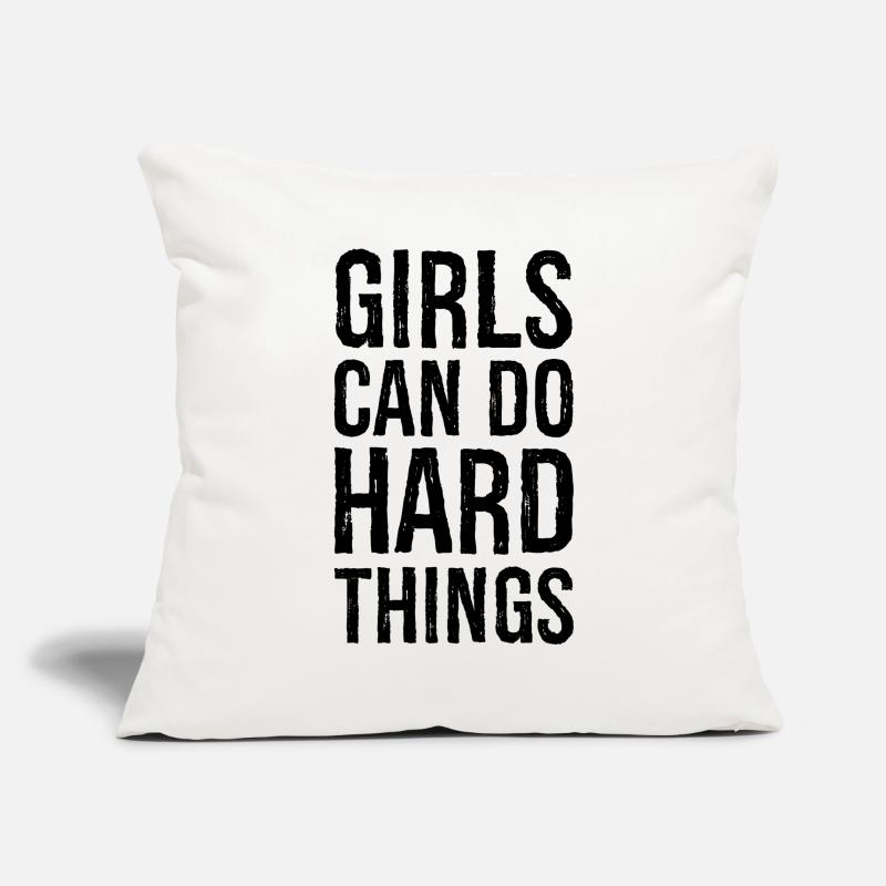 Les filles peuvent faire des choses difficiles Housse de coussin décorative 45 x 45 cm