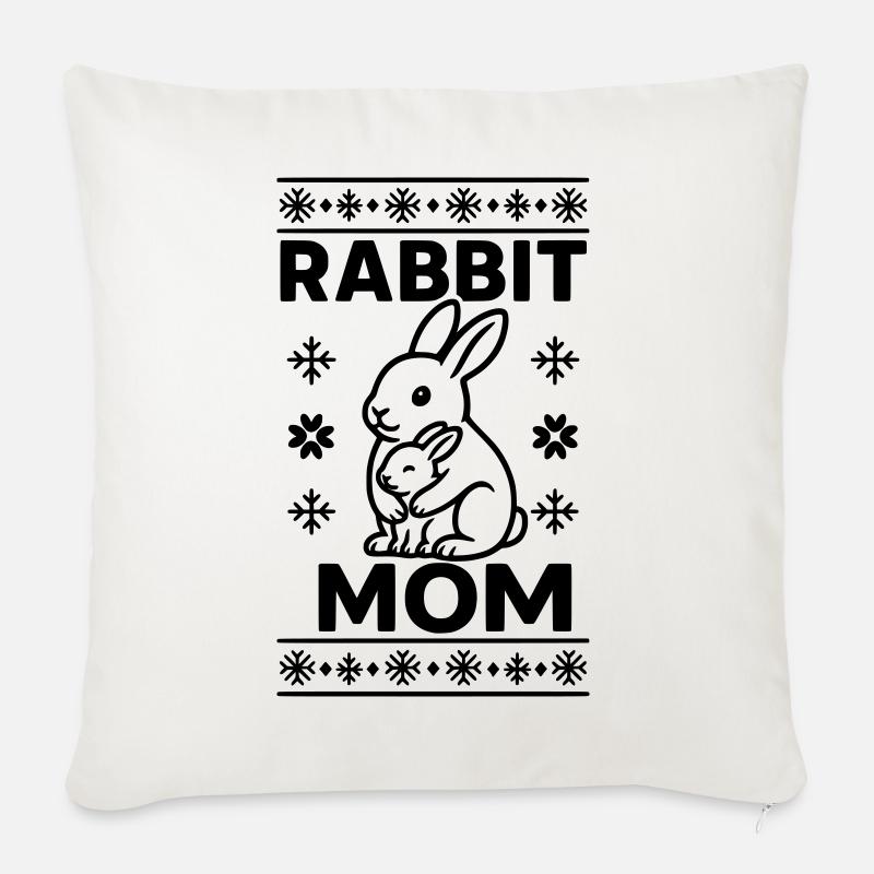 rabbit mom kaninchen mama  - Sofakissenbezug 45 x 45 cm - Naturweiß 