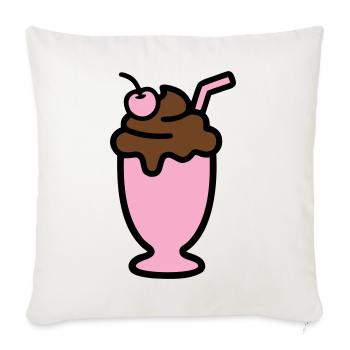 Milchshake Eiscreme Icon - Sofakissenbezug 45 x 45 cm - Naturweiß  - Vorne