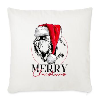Père Noël GÉANT SCHNAUZER Joyeux Noël Wilsigns - Housse de coussin décorative 45 x 45 cm - blanc nature - Devant