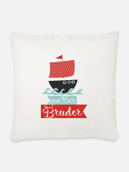 großer Bruder Schiff - Sofakissenbezug 45 x 45 cm - Naturweiß
