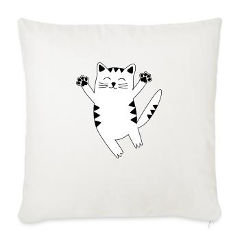 cat - Sofa pillowcase 17,3'' x 17,3'' (45 x 45 cm) - natural white - Front