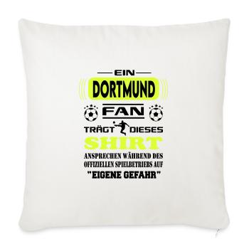 Fußball Fan Fussballverein Dortmund - Sofakissenbezug 45 x 45 cm - Naturweiß  - Vorne