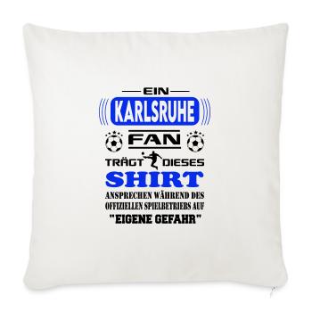 Fußball Fan Fussballverein Karlsruhe - Sofakissenbezug 45 x 45 cm - Naturweiß  - Vorne