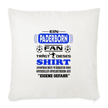 Fußball Fan Fussballverein Paderborn - Sofakissenbezug 45 x 45 cm - Naturweiß  - Vorne