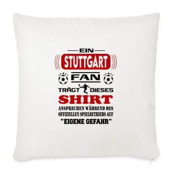 Fußball Fan Fussballverein Stuttgart - Sofakissenbezug 45 x 45 cm - Naturweiß  - Vorne